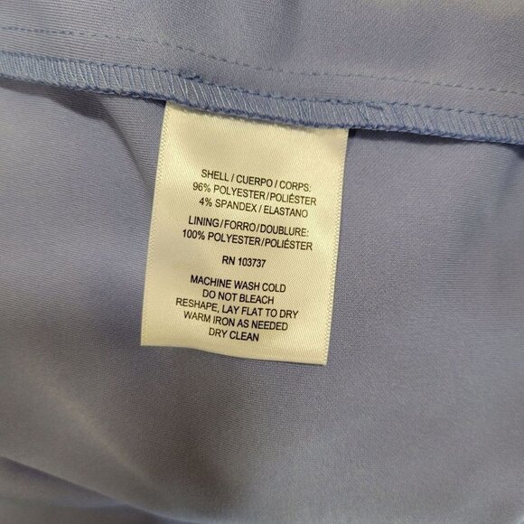 Donna Morgan Puff Sleeve Tie Waist Midi Sheath Dress Easter Egg Blue Size 2 NWT - Picture 9 of 12